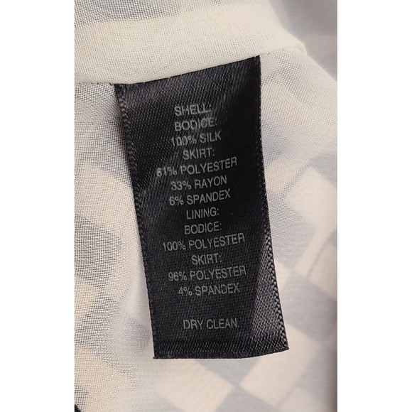 WHBM Womens Size 0 Sleeveless Sheath Dress Black Beige Silk Blend Colorblock - Picture 7 of 7